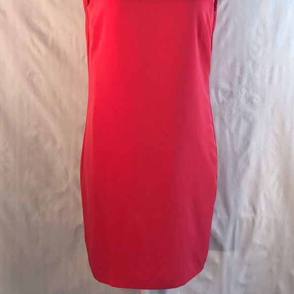 Zara Red Colored Sleeveless Sheath with Back Drape Dress XS - Picture 3 of 14